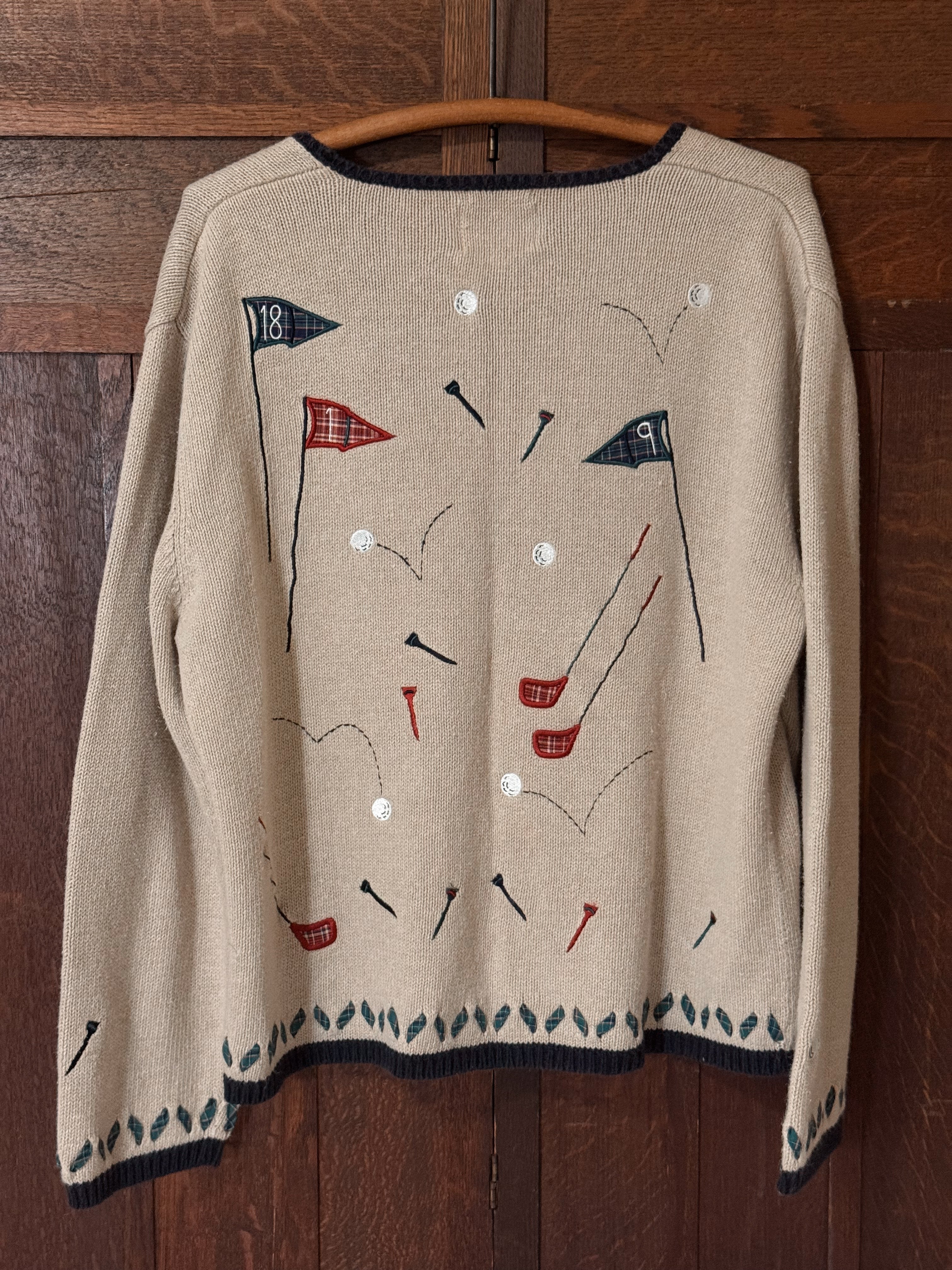 Christopher & Banks Golf Embroidered Cardigan