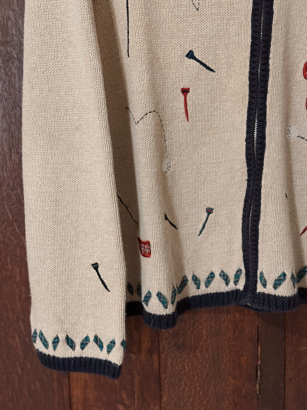 Christopher & Banks Golf Embroidered Cardigan