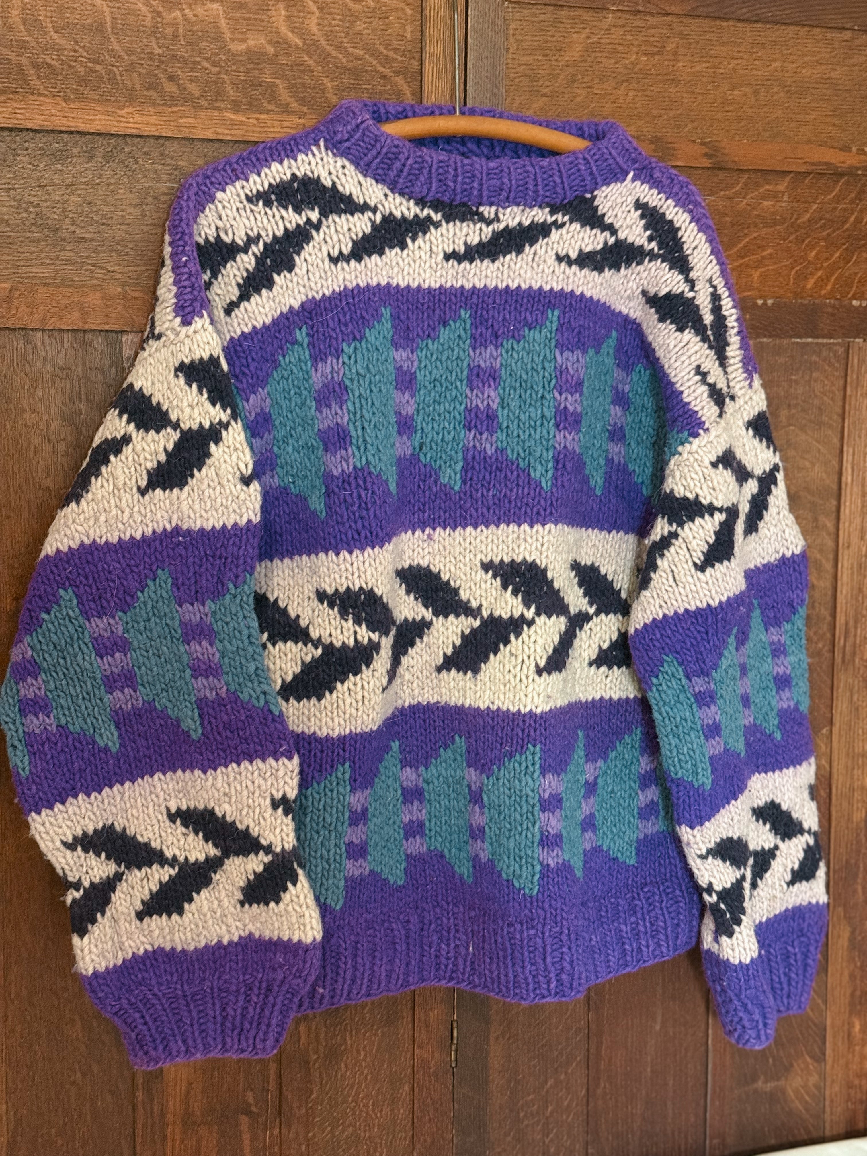 Vtg Nuca Huasi Handknit Wool Sweater